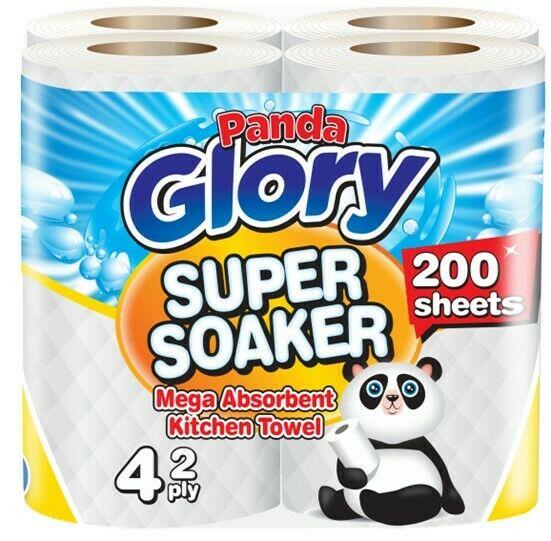 Pallet Deal: 50 x 24 Rolls Panda Glory Super Soaker 2 PLY Mega Absorbent Kitchen Towel (4×6) – Premium Quality Tissue